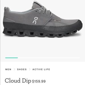 PRE-OWNED MENS ON CLOUD CLOUD DIP GREY/SHADOW SNEAKERS SIZE 8.5